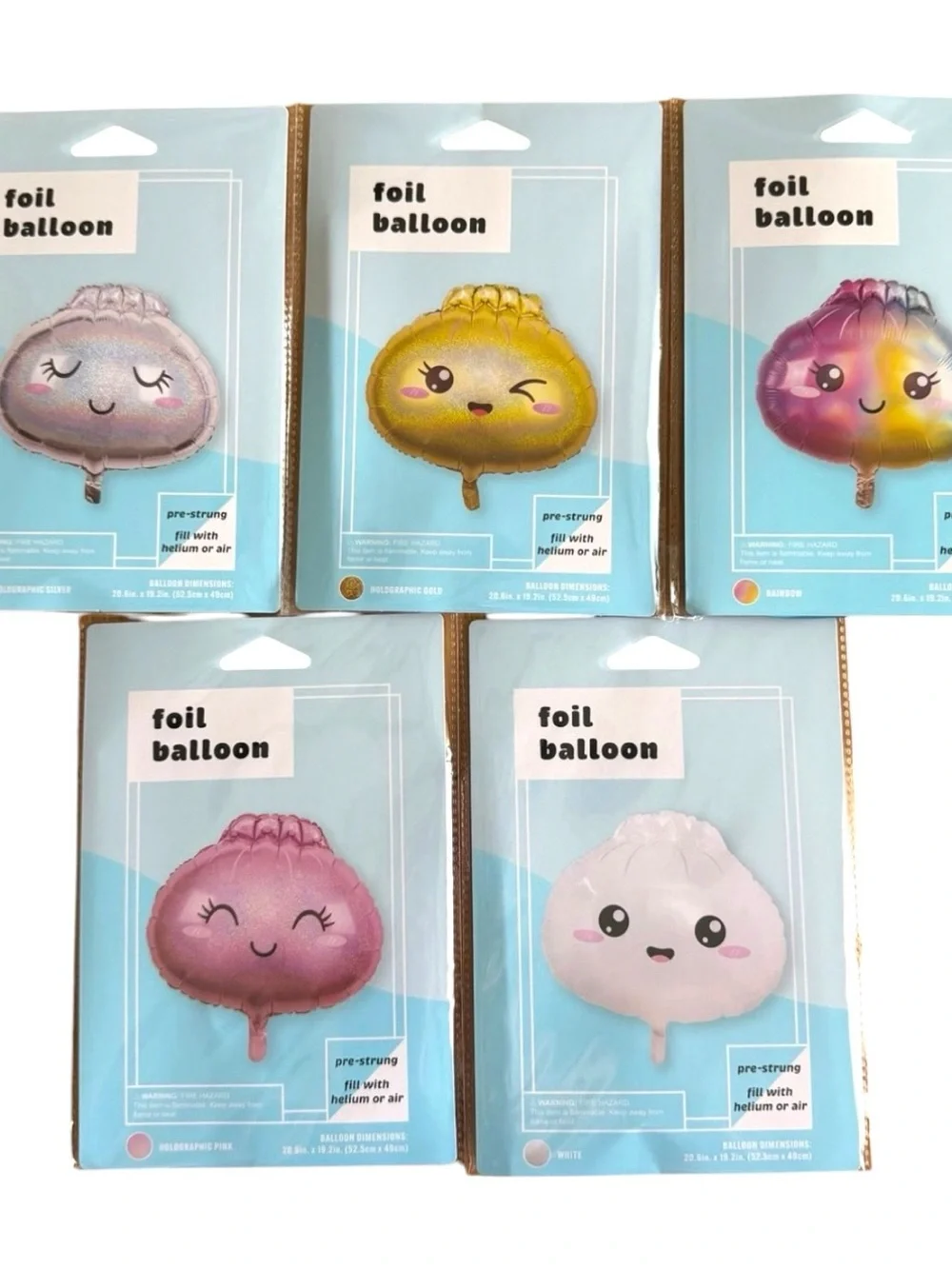 Dumpling Foil Balloons Set of 5